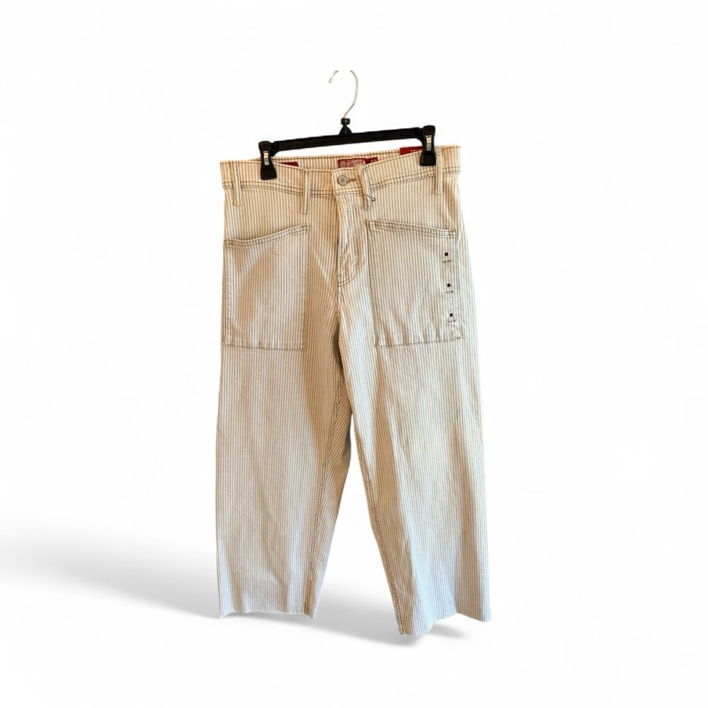 Lucky Legend Cropped Patch Pocket Wide Leg Jeans